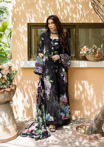 Elaf Premium ECD-4A Midnight Bloom Elaf Prints With Chiffon Dupatta 2025
